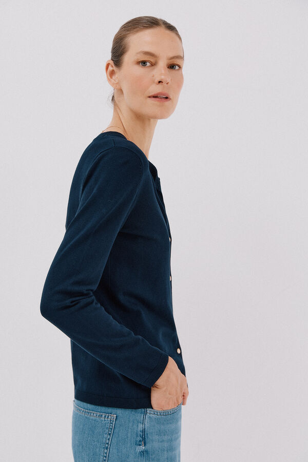 Cortefiel Su&eacute;ter de tejido fino Azul marino