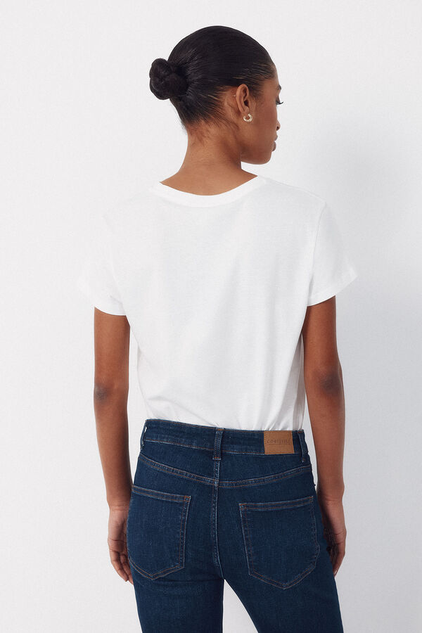 Cortefiel Camiseta estampado posicional Estampado rojo