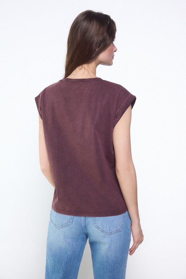 Slowlove Playera con tachas Granate