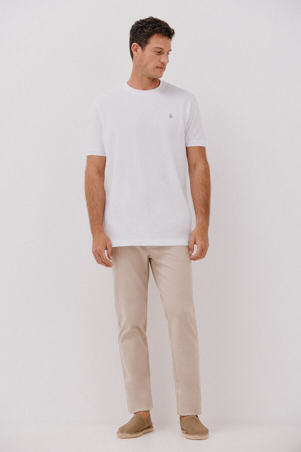 Cortefiel Playera básica piqué Blanco