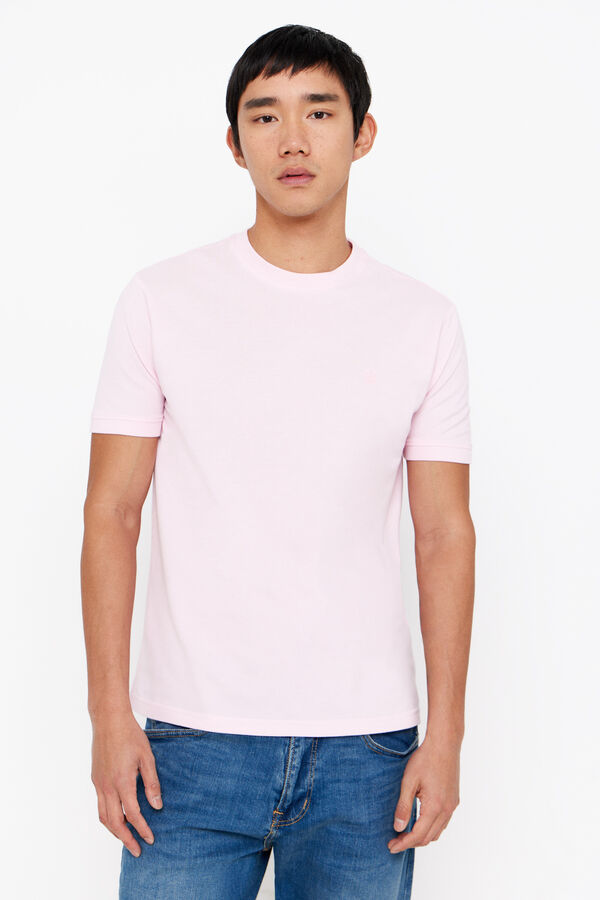 Cortefiel Camiseta básica piqué Rosa