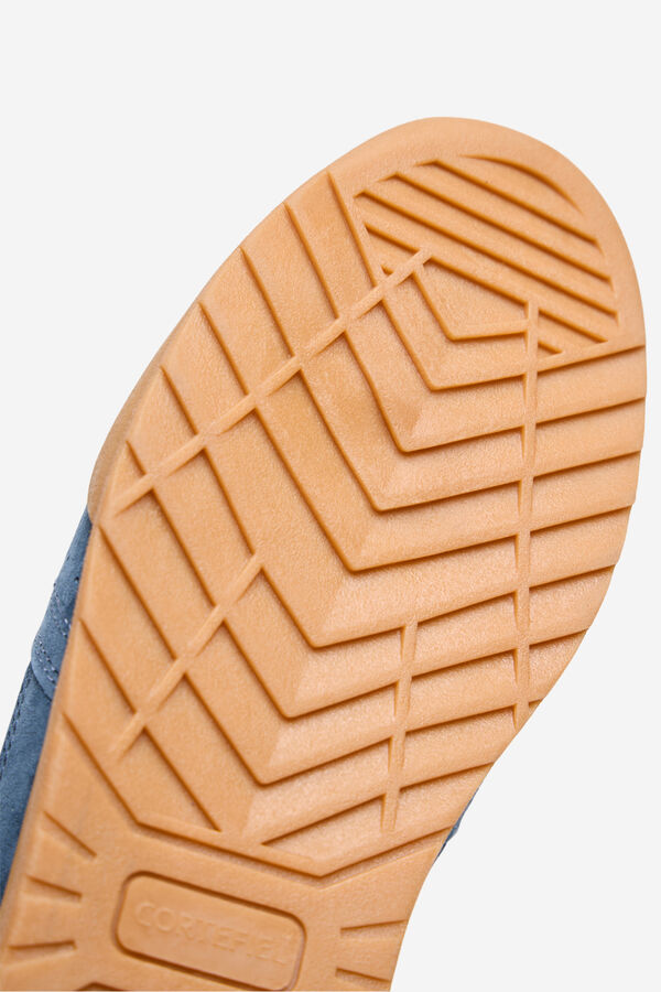 Cortefiel Zapatilla piel y textil Azul