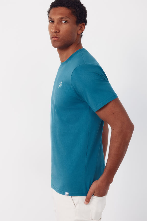 Cortefiel Camiseta bordado Azul
