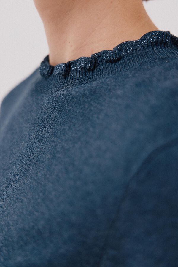 Cortefiel Chaleco calado bicolor Azul