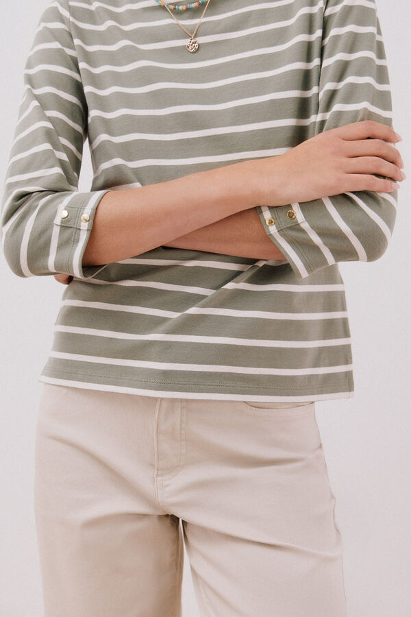 Cortefiel Playera básica barco Estampado verde