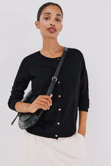 Cortefiel Su&eacute;ter de tejido fino Negro