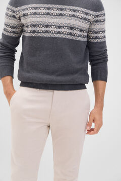 Cortefiel Pantalón chino slim fit Marfil