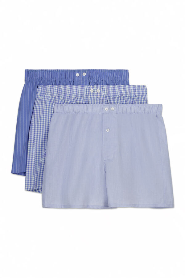 Cortefiel Pack 3 boxer tela Azul