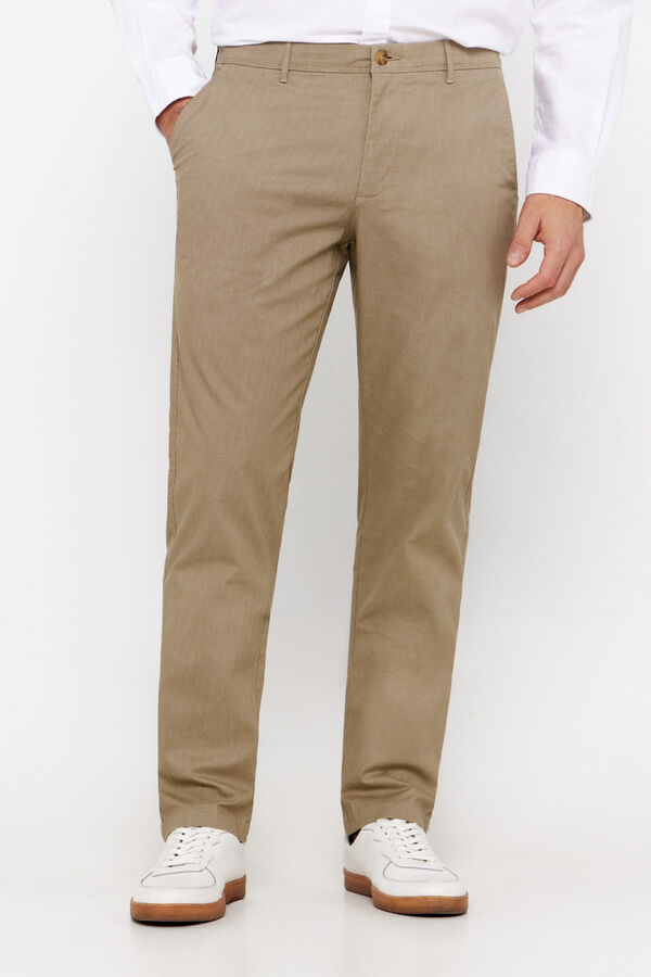 Cortefiel Pantalón chino estampado regular fit Beige