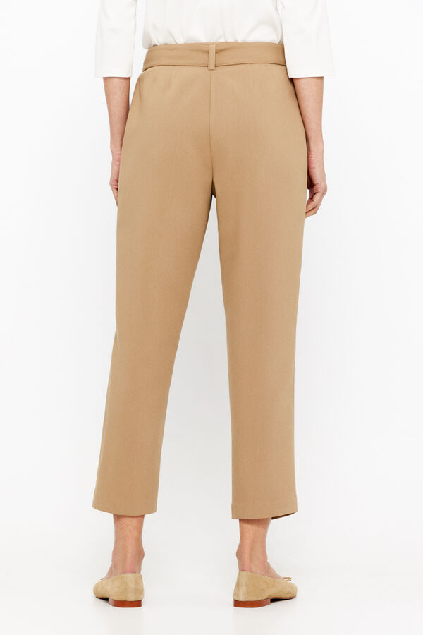 Cortefiel Pantalón con cinturón Beige