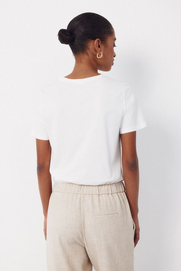 Cortefiel Camiseta estampada floral Blanco