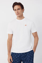 Cortefiel Camiseta bordado Blanco
