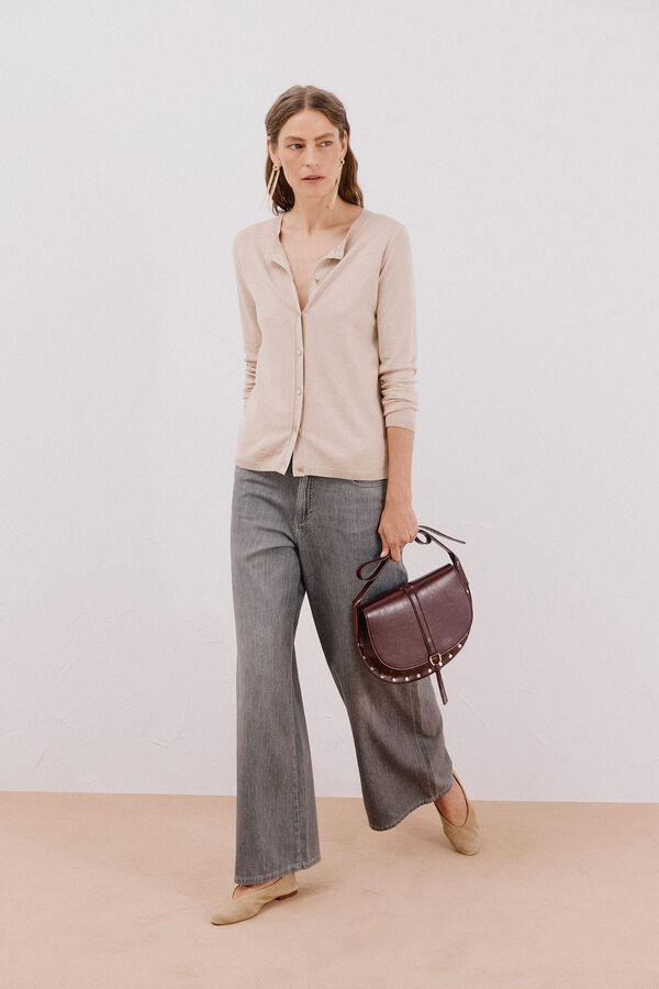 Cortefiel Su&eacute;ter de tejido fino Beige