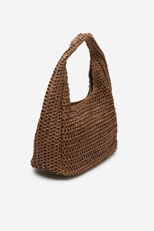 Cortefiel Bolsa hobo trenzada Marr&oacute;n oscuro