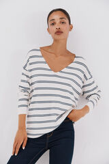 Cortefiel Suéter escote pico Marfil