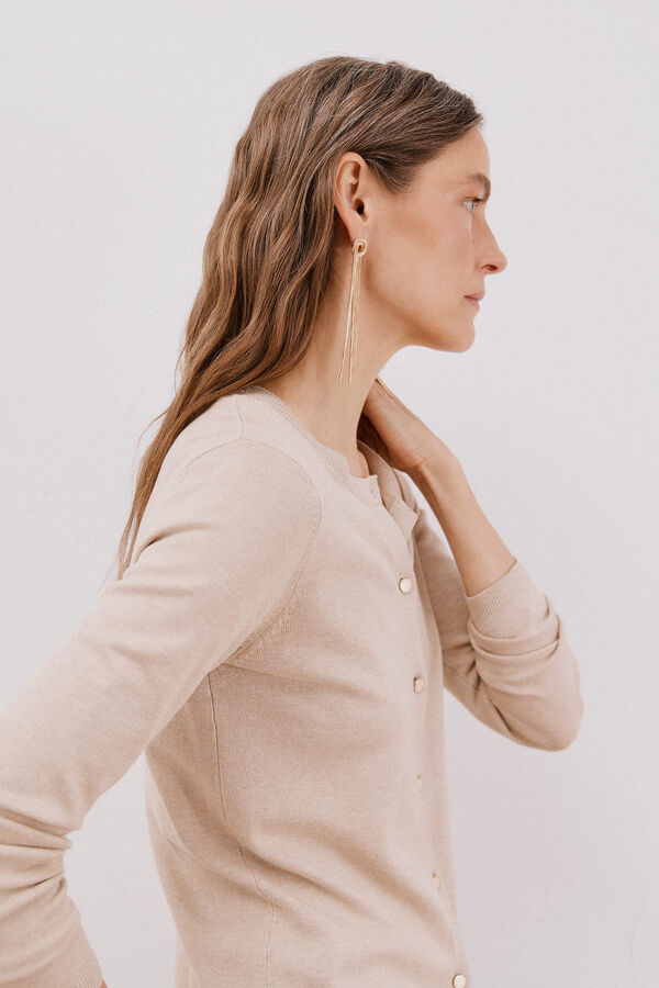 Cortefiel Su&eacute;ter de tejido fino Beige