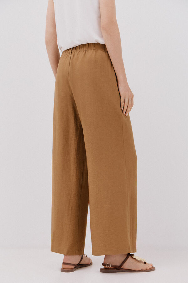 Cortefiel Pantalón fluido ancho Kaki