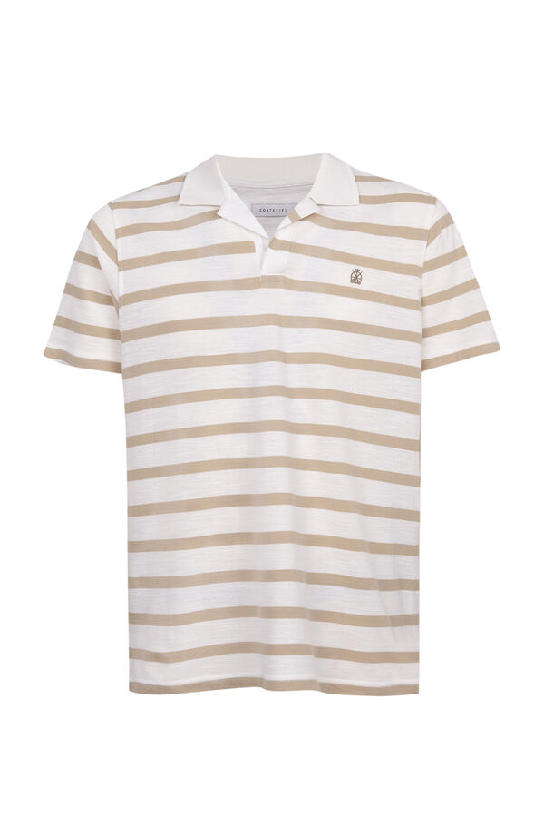 Cortefiel Polo slub rayas Beige