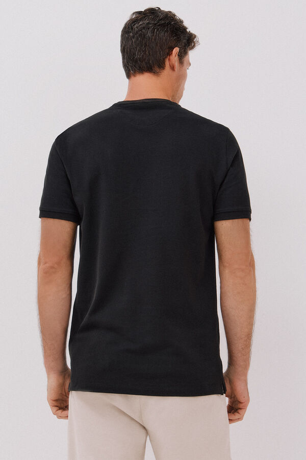 Cortefiel Playera básica piqué Negro