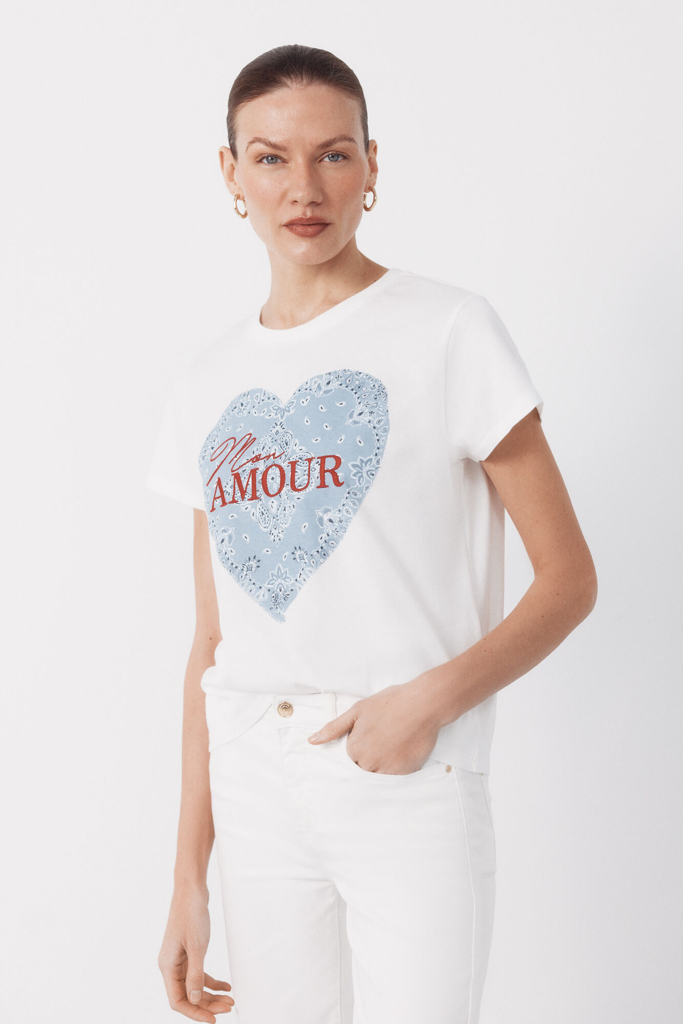 Cortefiel Camiseta estampado posicional