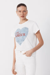 Cortefiel Camiseta estampado posicional Estampado azul