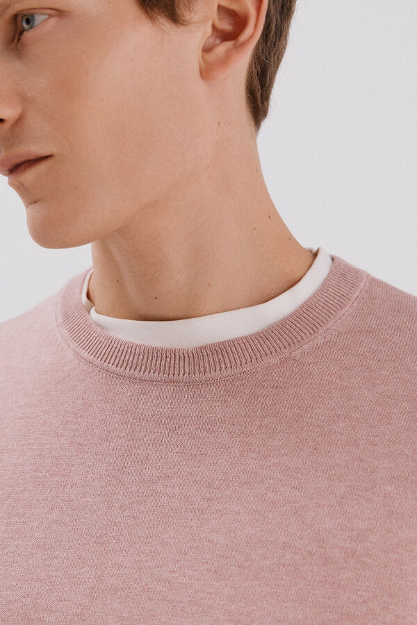 Cortefiel Jersey algodón cashmere cuello caja Rosa