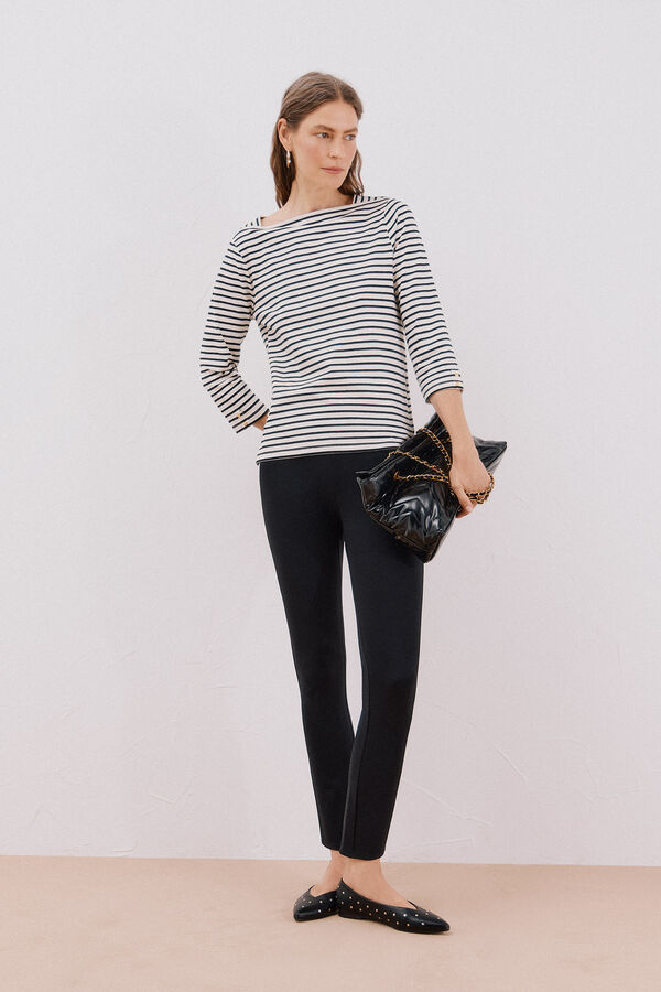 Cortefiel Playera básica barco Estampado blanco