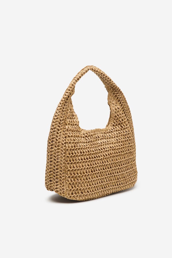 Cortefiel Bolsa hobo trenzada Marfil