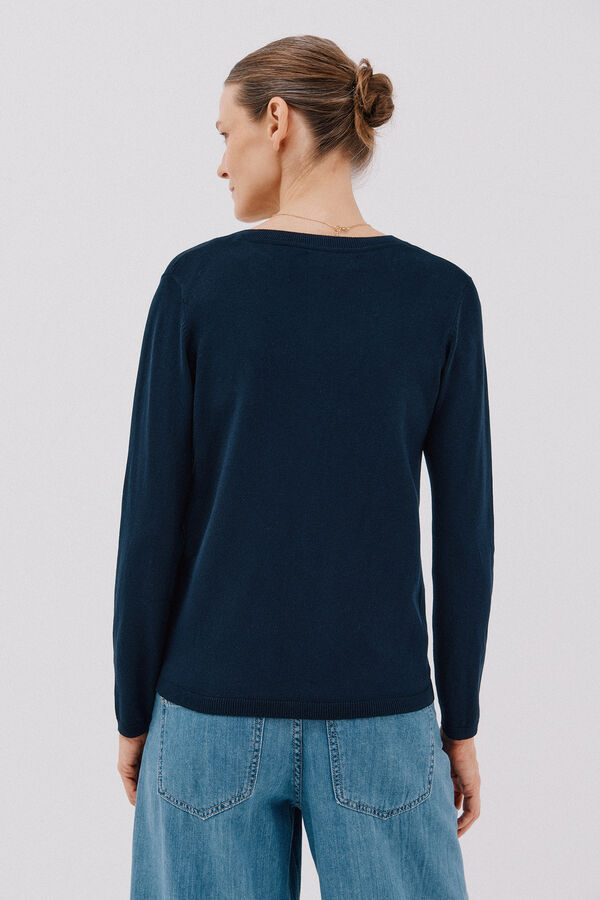 Cortefiel Su&eacute;ter de tejido fino Azul marino