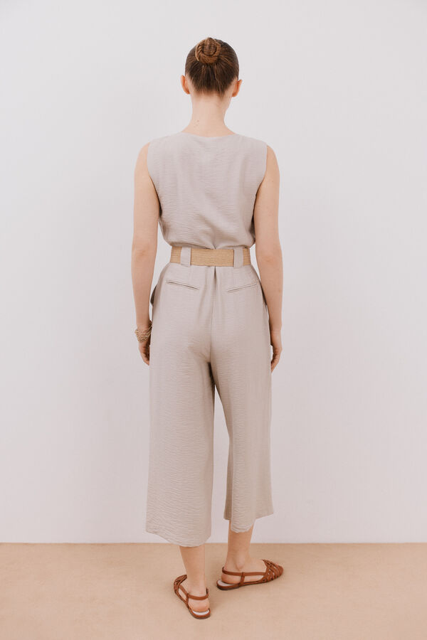 Cortefiel Jumpsuit con cinturón a contraste Arena