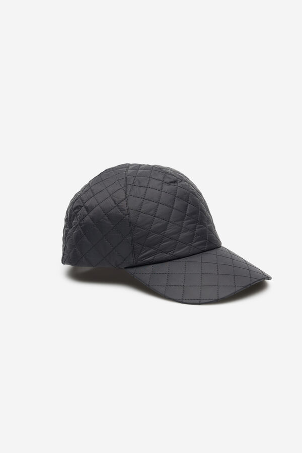 Cortefiel Gorra de nylon acolchada Negro