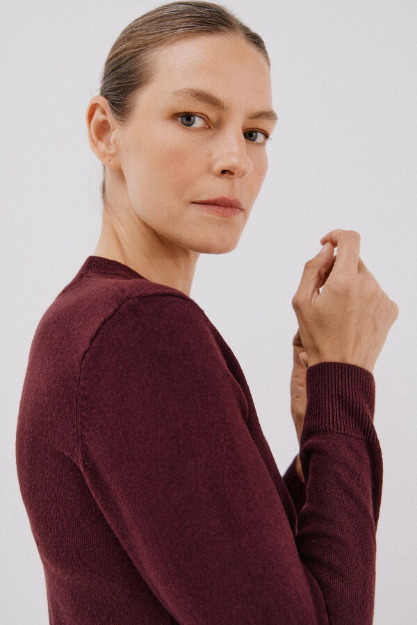 Cortefiel Suéter tacto suave Vino