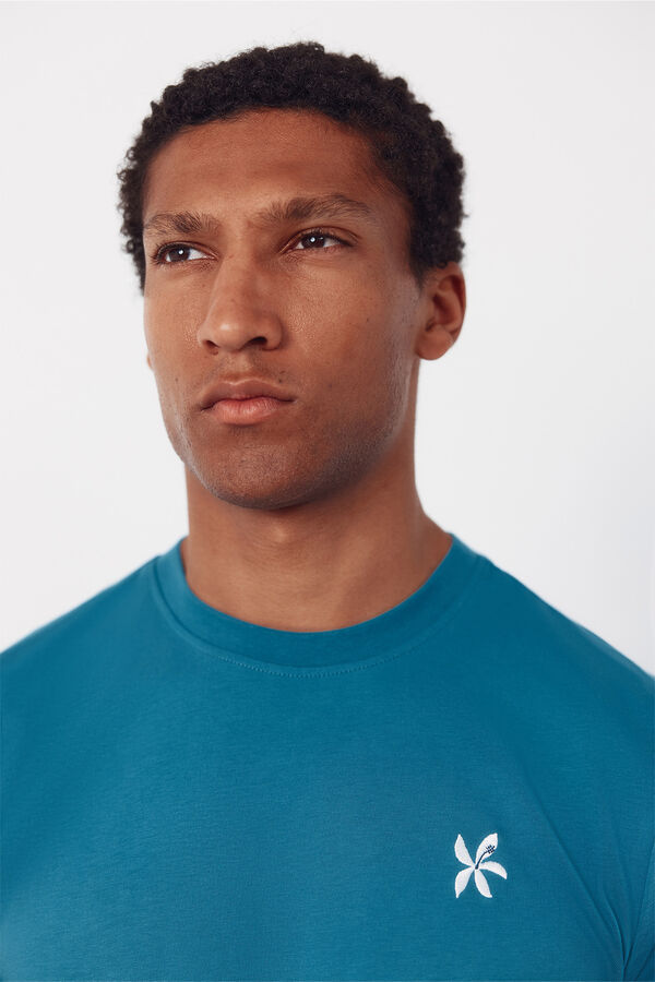 Cortefiel Camiseta bordado Azul