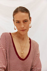 Cortefiel Suéter tejido bicolor Granate