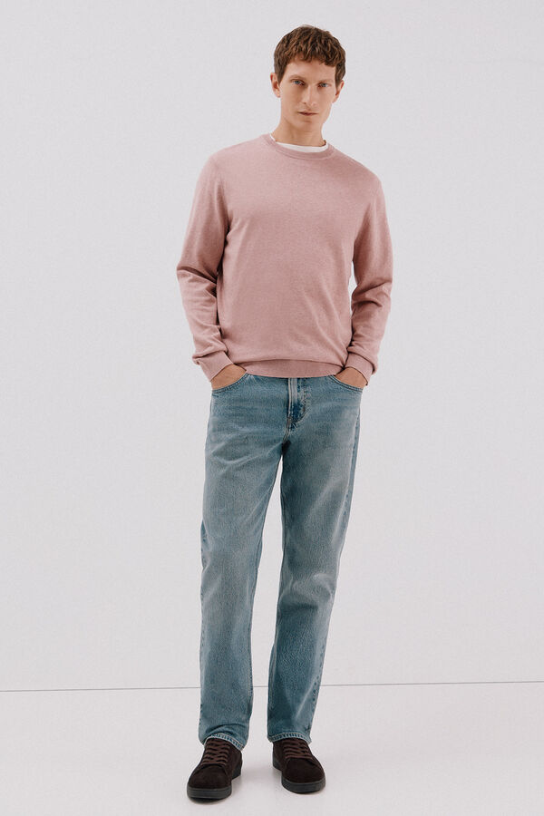 Cortefiel Jersey algodón cashmere cuello caja Rosa