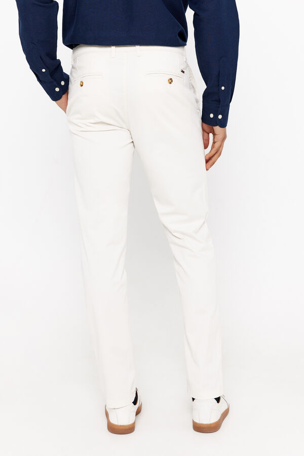 Cortefiel Pantalón chino slim fit Marfil