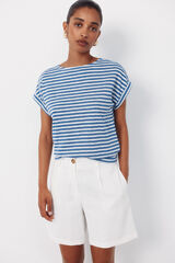 Cortefiel Playera de rayas Azul
