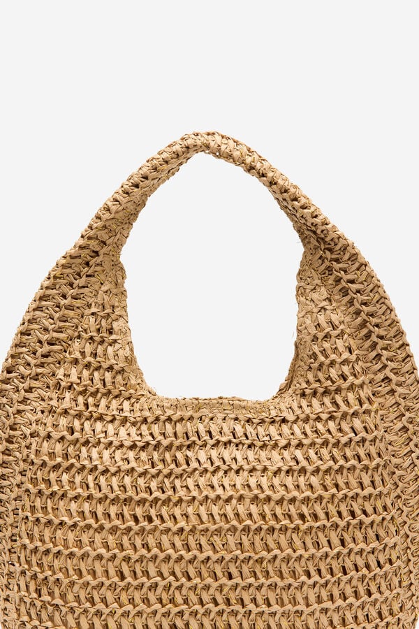 Cortefiel Bolsa hobo trenzada Marfil
