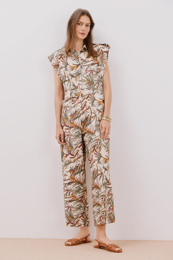 Cortefiel Jumpsuit estampado Estampado blanco