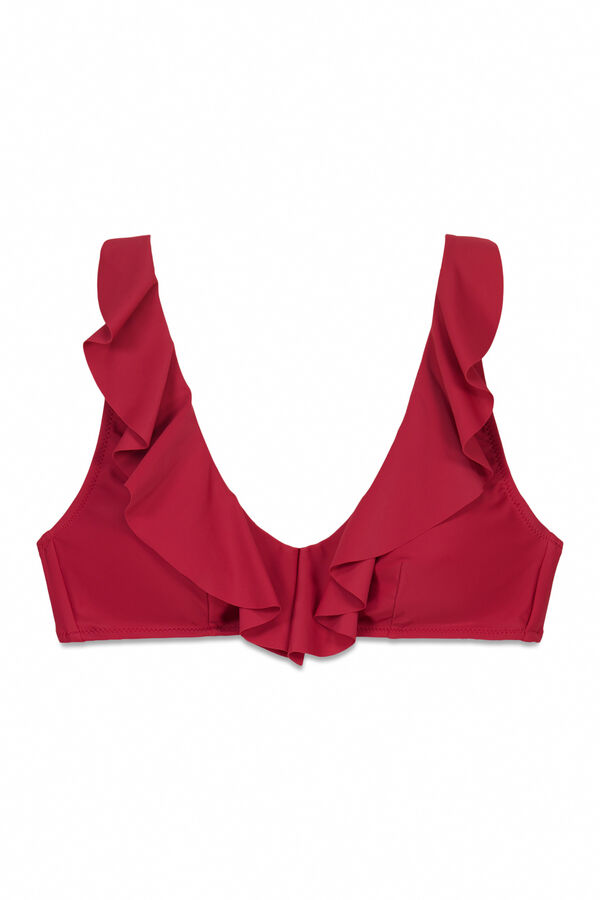 Cortefiel Top con volante Rojo