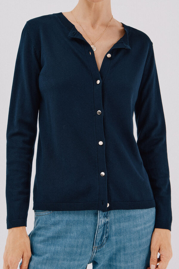 Cortefiel Su&eacute;ter de tejido fino Azul marino