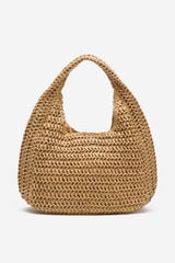 Cortefiel Bolsa hobo trenzada Marfil