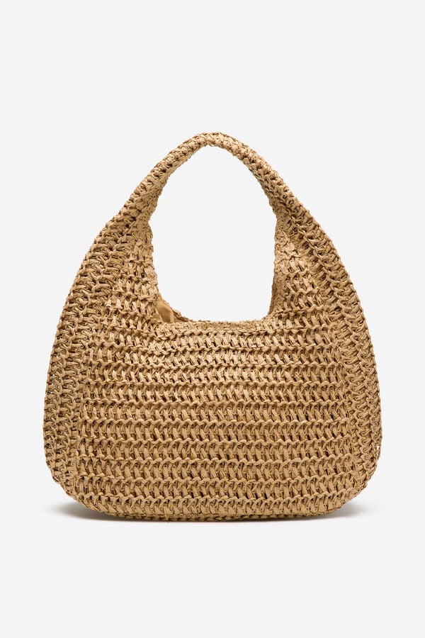 Cortefiel Bolsa hobo trenzada Marfil