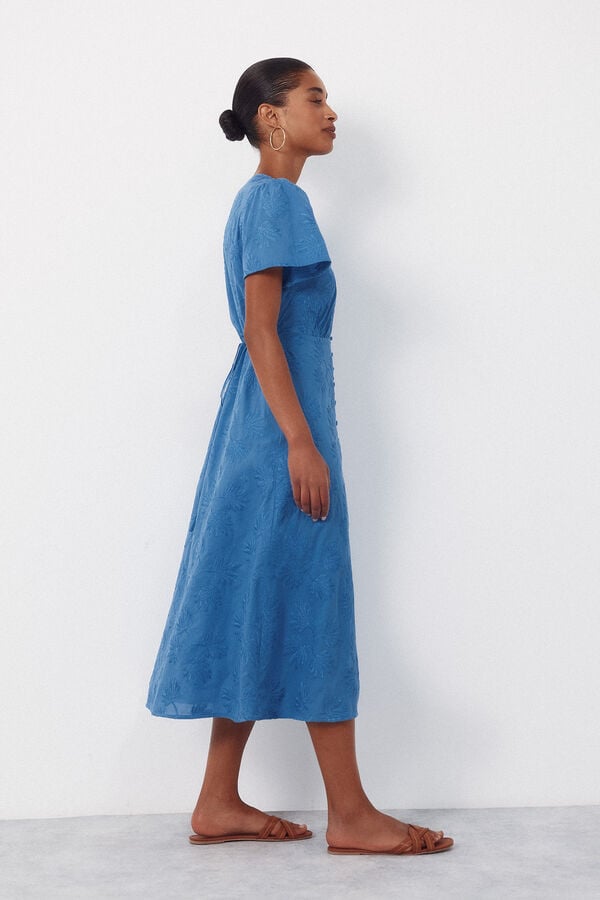 Cortefiel Vestido bordado Azul