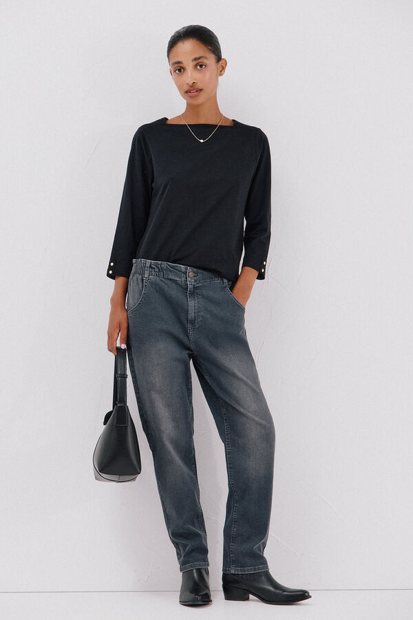 Cortefiel Playera básica barco Negro