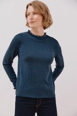 Cortefiel Chaleco calado bicolor Azul