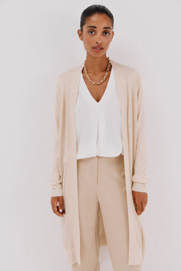 Cortefiel Su&eacute;ter de tejido fino Beige