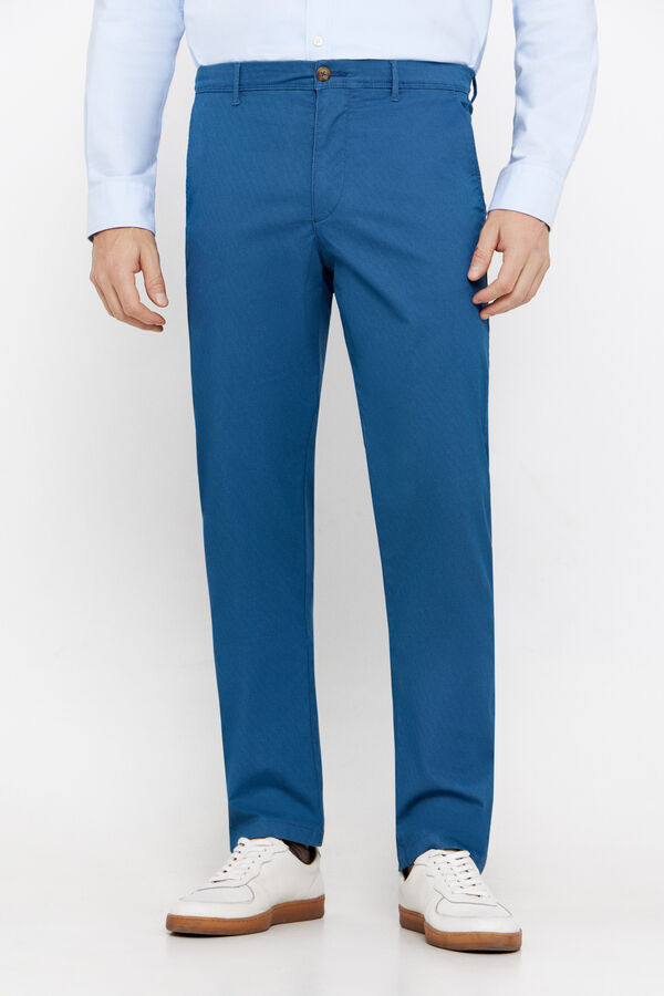 Cortefiel Pantalón chino estampado regular fit Azul