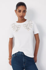Cortefiel Playera estampada Blanco