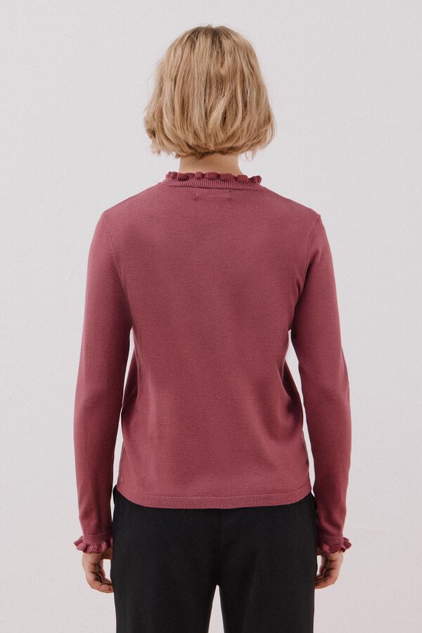 Cortefiel Chaleco calado bicolor Vino